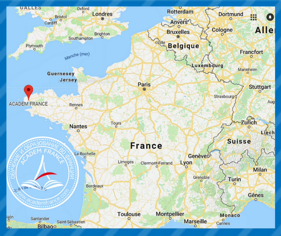ACADEM FRANCE на карте Франции