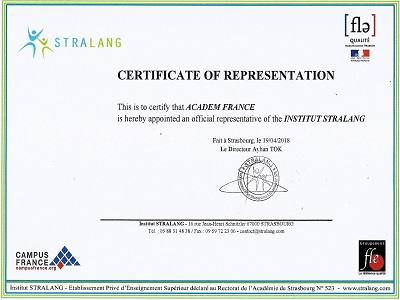 сертификат школы Страланг
