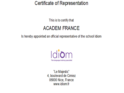 сертификат Идиом